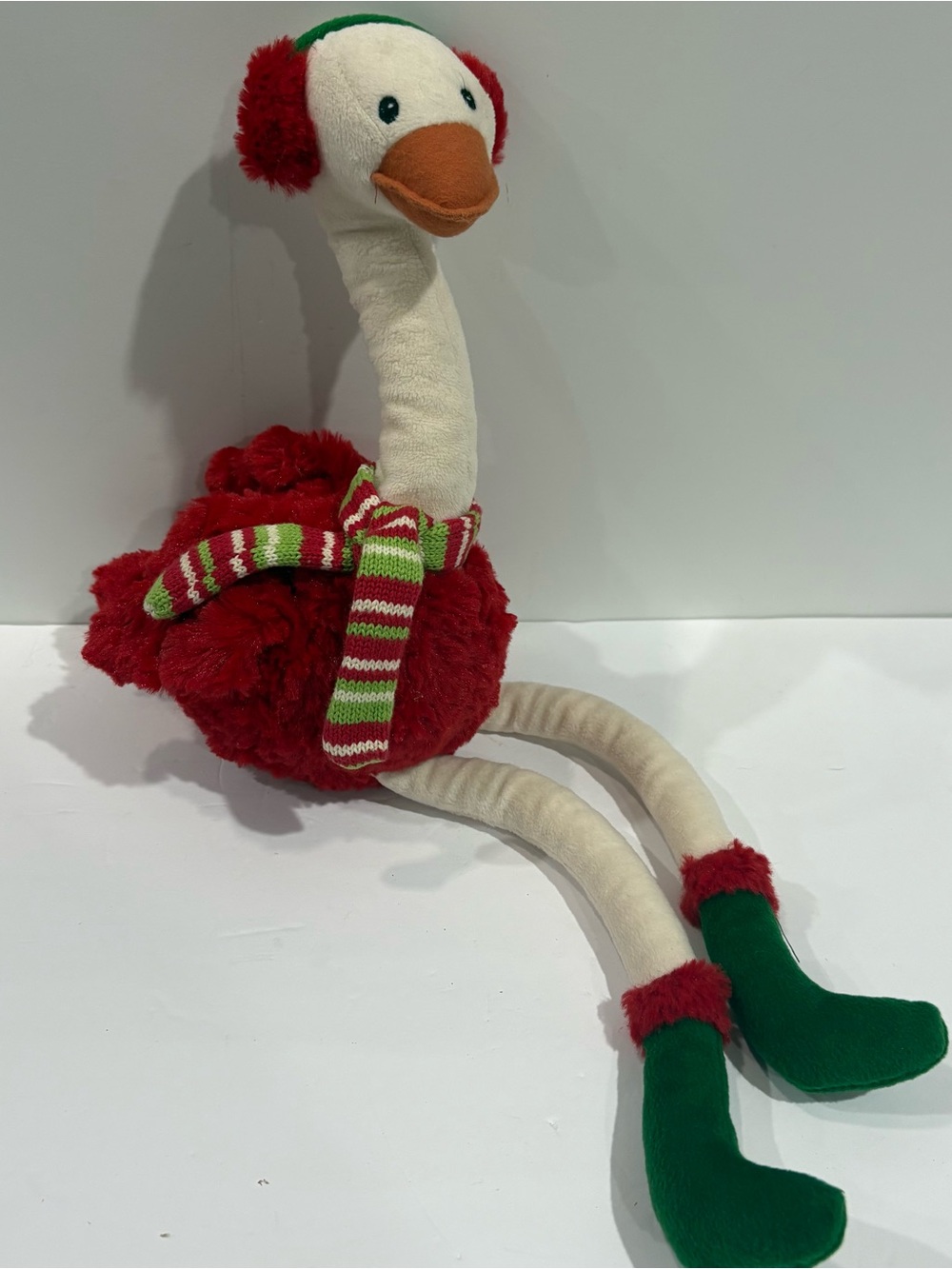 Pier 1 Imports 2018 Louise Plush Christmas Ostrich 18" Shelf Sitter SO SOFT